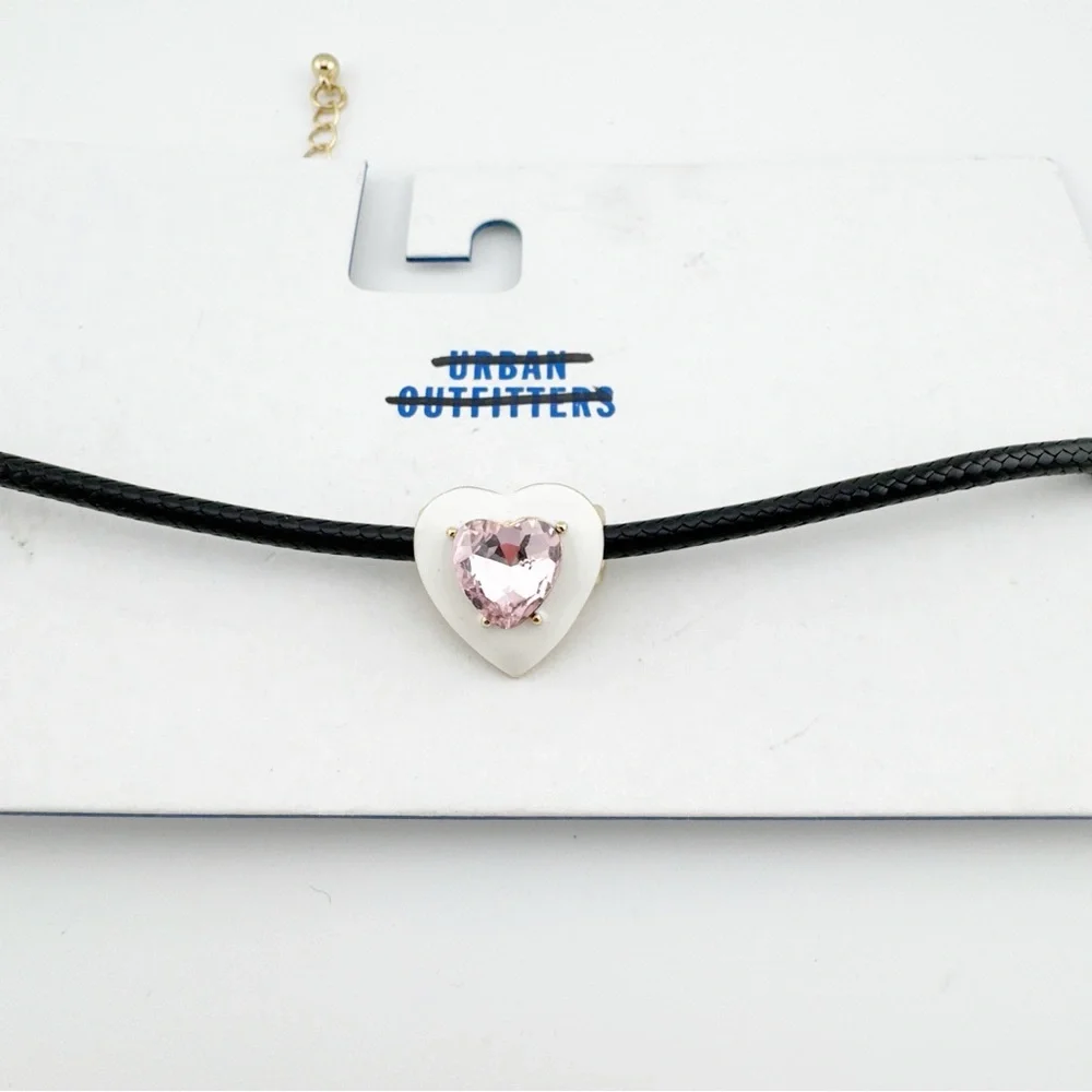 Urban Outfitters Black and‎ Pink Choker Necklace